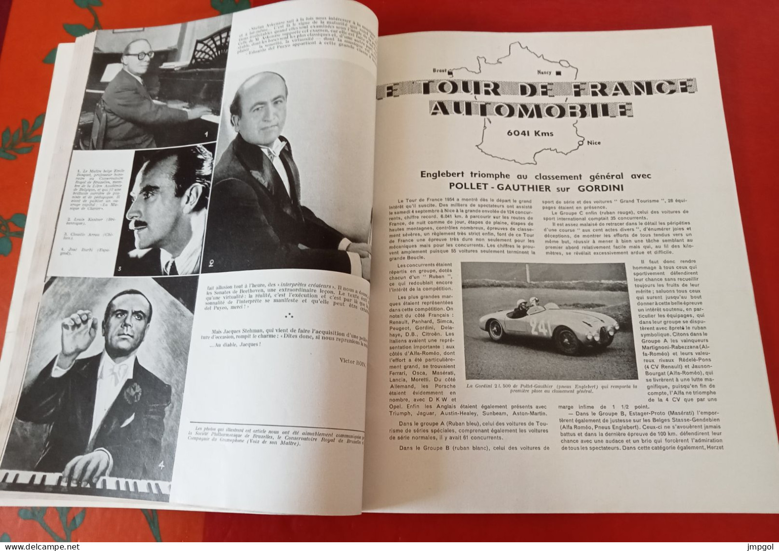 Englebert Magazine n°73 Sep 1954 Salon Auto Paris Simca Aronde Fregate Ferrari Traction Dyna Tour France Auto Limousin