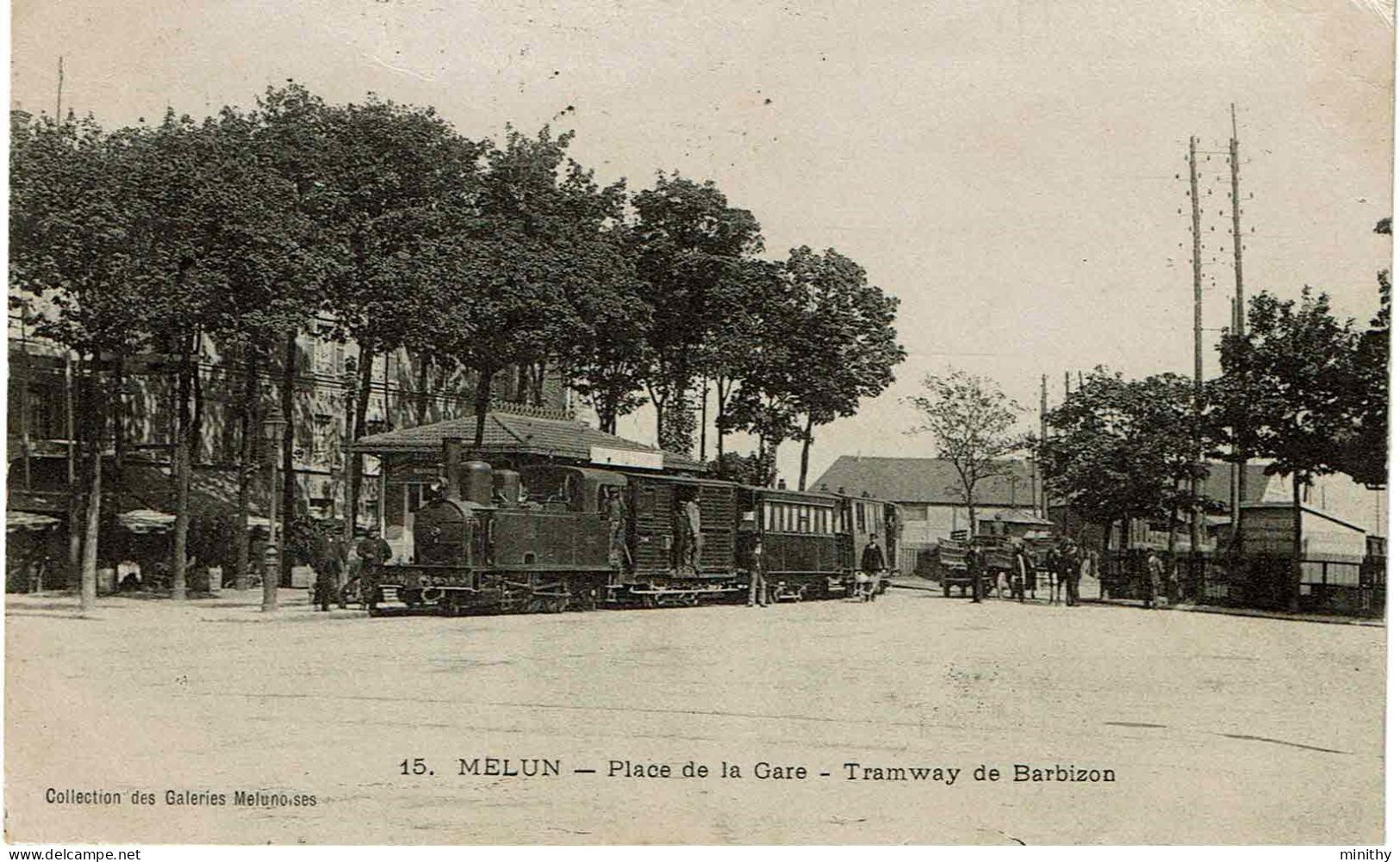 MELUN  -  Place De La Gare - Tramway De Barbizon - Tramways