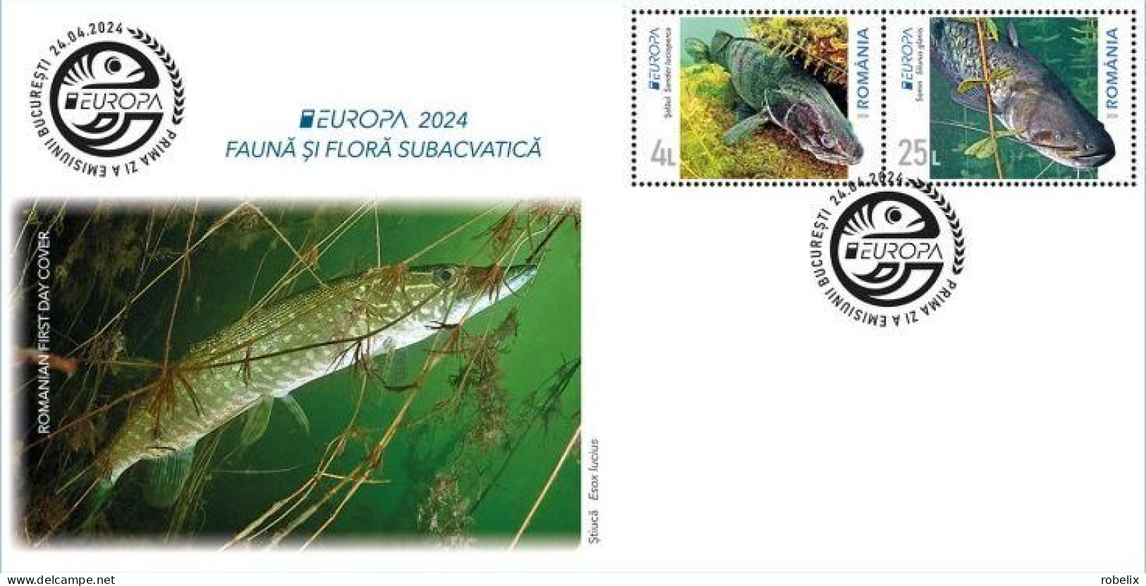 ROMANIA 2024 - Europa CEPT - Underwater Fauna & Flora - FISH - FDC (uncirculated) - 2024