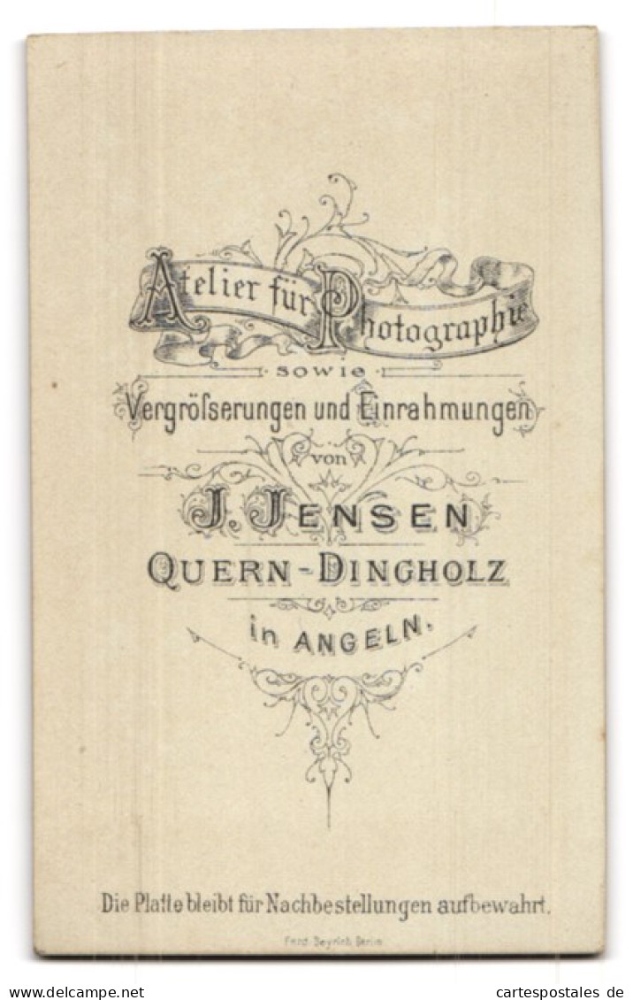 Fotografie J. Jensen, Quern-Dingholz, Herr Im Dunklen Anzug Mit Kräftigem Schnurrbart  - Anonymous Persons