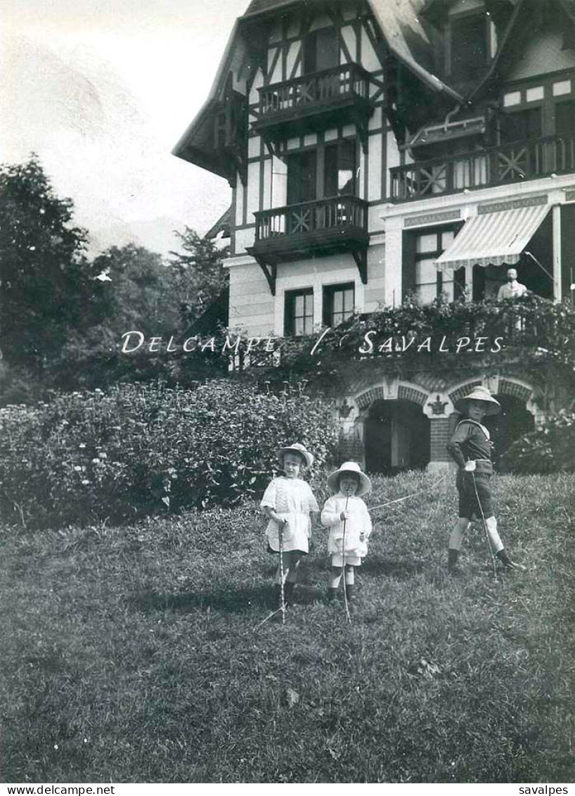 Haute-Savoie Lac Léman * Lugrin Villa Vindry Et Son Port, Evian-les-Bains * 3 Photos Originales Vers 1910 - Places