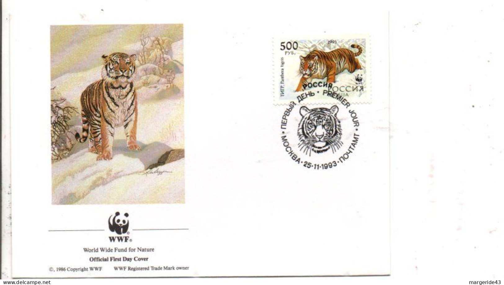 WWF RUSSIE FDC 1993 PANTHERA TIGRIS - FDC