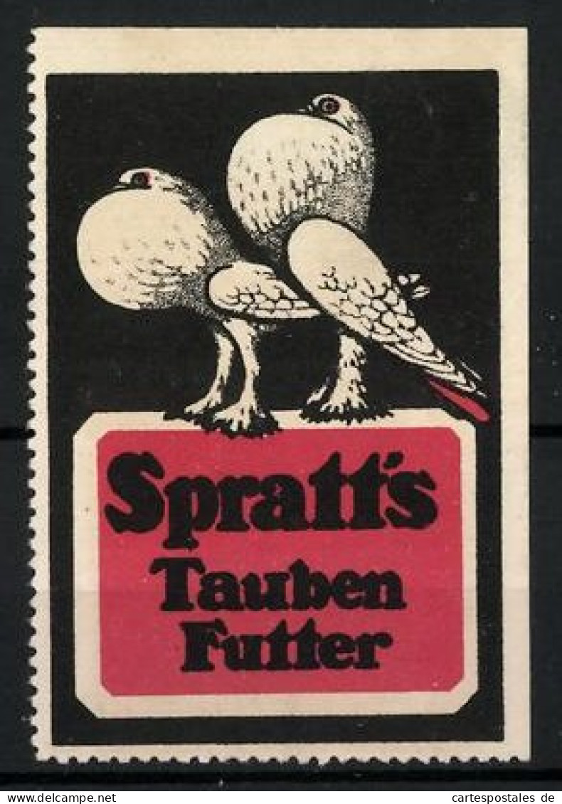 Reklamemarke Spratt's Taubenfutter, Zwei Aufgeplusterte Tauben  - Cinderellas