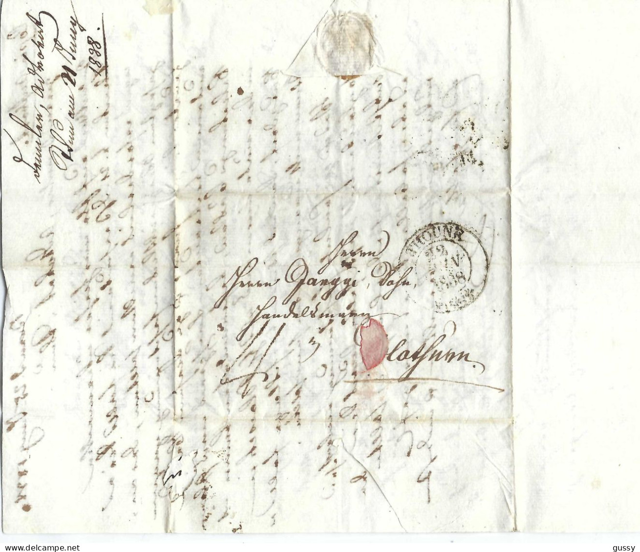 SUISSE Préphilatélie 1838: LAC De Thoune Pour Solothurn, Taxée 4 - ...-1845 Voorlopers