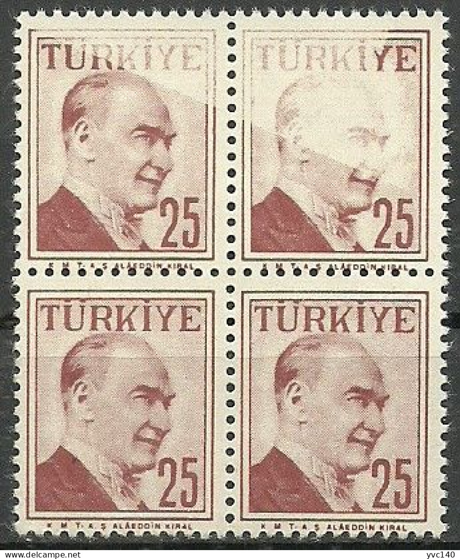 Turkey; 1957 Regular Postage Stamp 25 K. ERROR "Smer Print" - Neufs