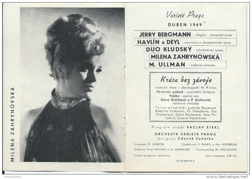 Pologne/ Dépliant Publicitaire/ Show érotique Et Chorégraphique/Variete Praga/JerryBergmann/Duben/ 1969  CMH37bis - Sonstige & Ohne Zuordnung