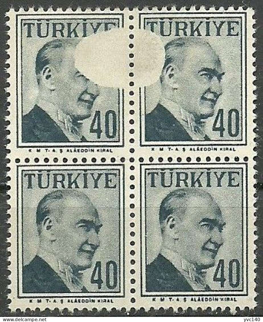 Turkey; 1957 Regular Postage Stamp 40 K. ERROR "Speckled Print" - Nuovi