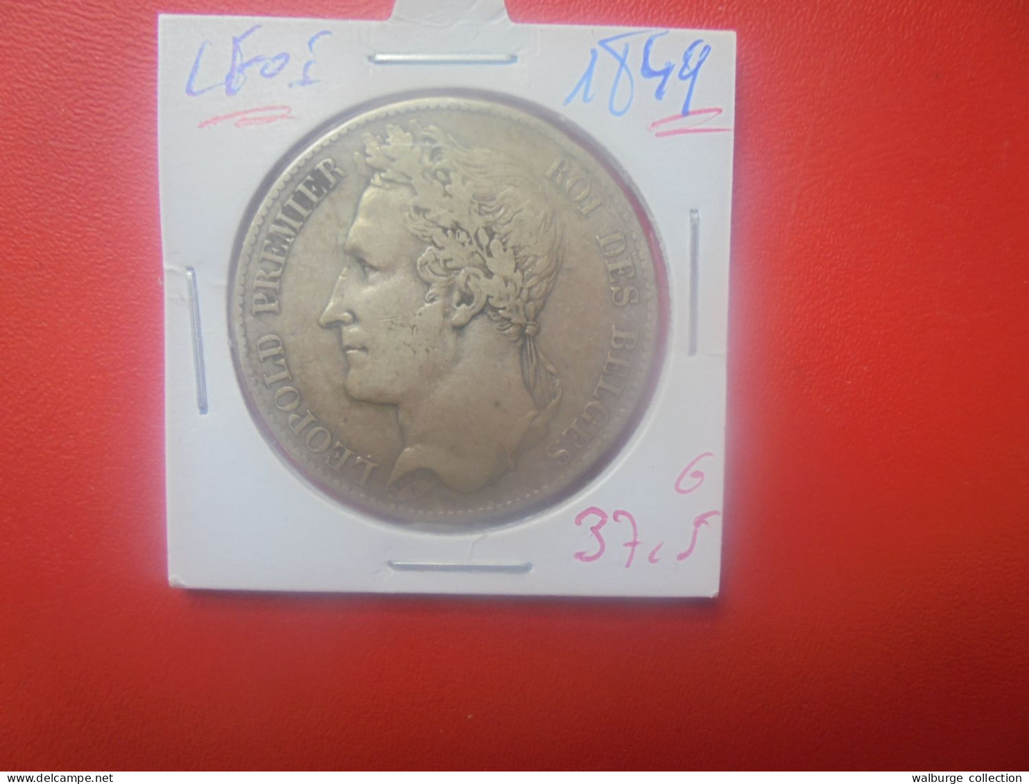Léopold 1er. 5 FRANCS 1849 ARGENT (A.2) - 5 Francs