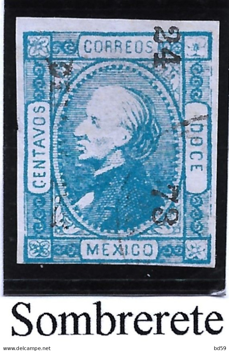 MEXIQUE MEXICO N° Y&T 50,  Surcharge De SOMBRETE 24-73 Overprint - México