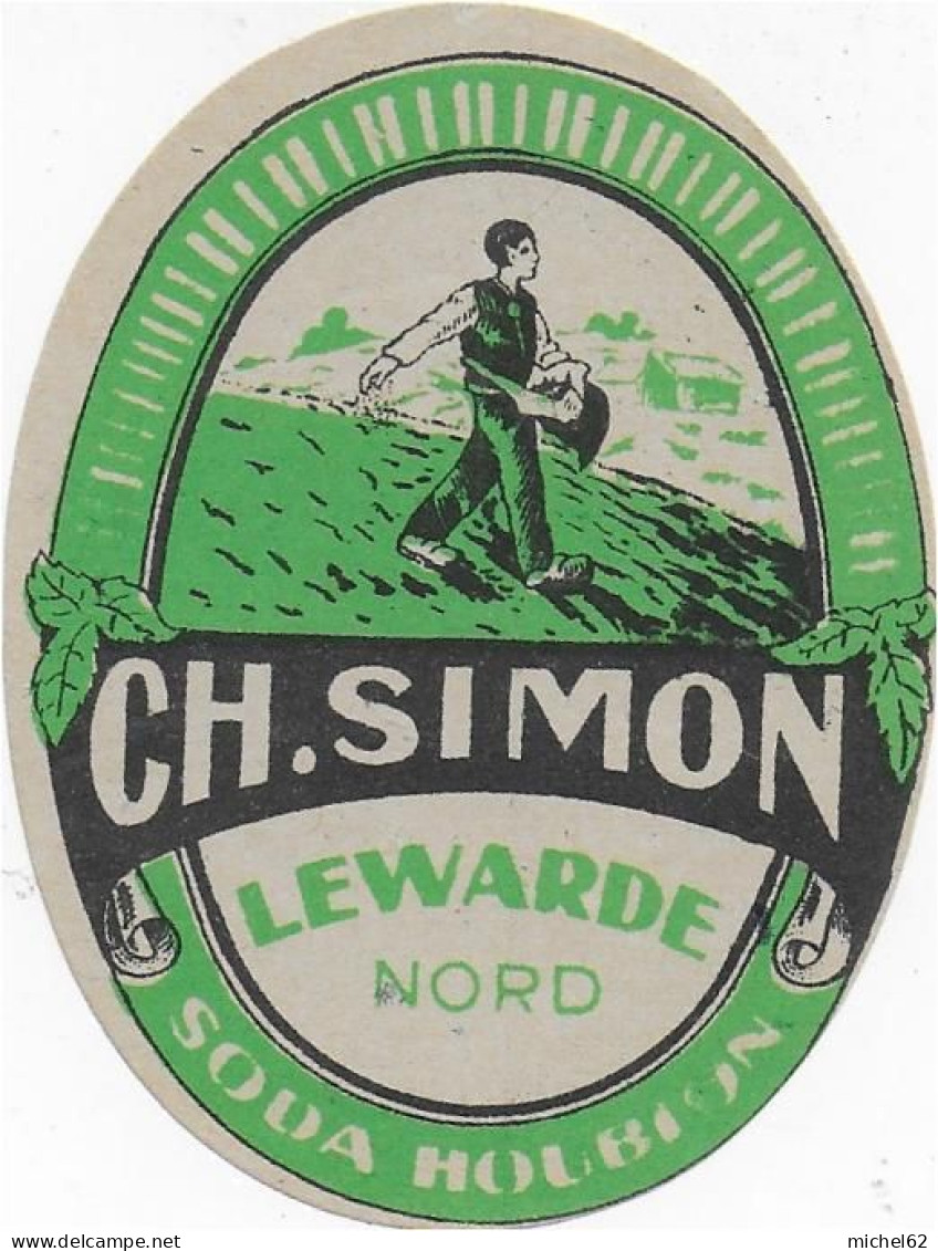 ETIQUETTE  DE  BIERE  NEUVE   BIERE SIMON LEWARDE NORD  SODA HOUBLON - Bière