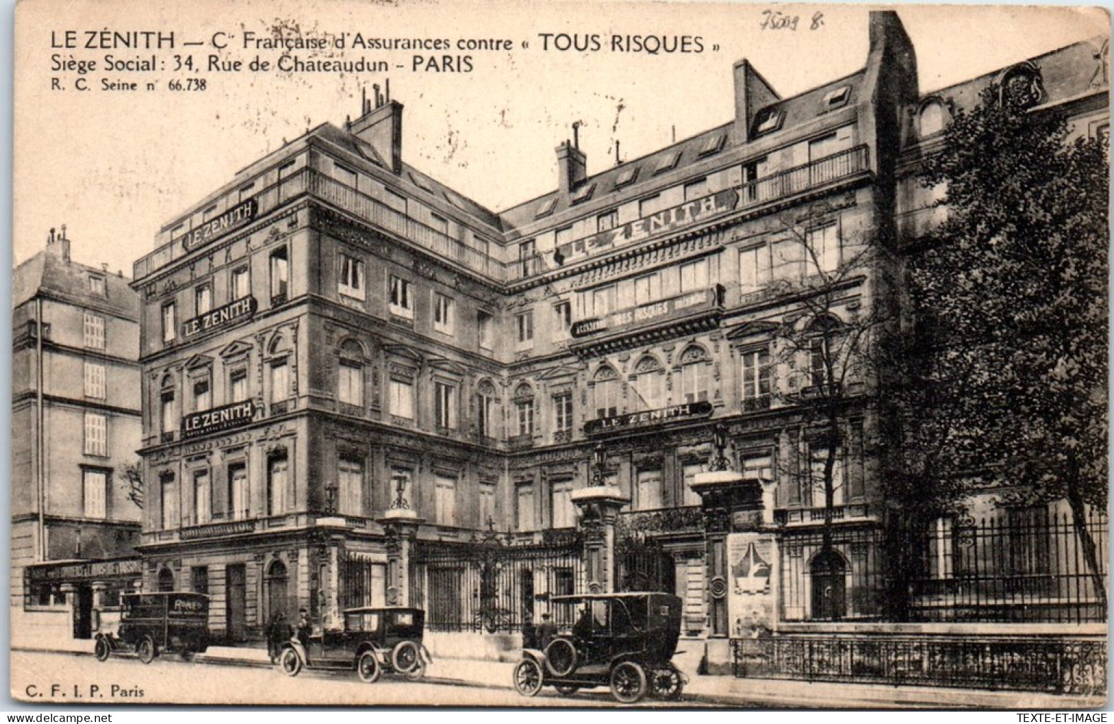 75009 PARIS Ets LE ZENITH Rue De Chateaudun  - Paris (09)