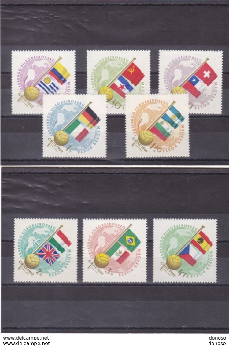 HONGRIE 1962 FOOTBALL DRAPEAUX  Yvert 1505-1511 + PA 231,  Michel 1830-1837 NEUF** MNH Cote 10,75 Euros - Unused Stamps