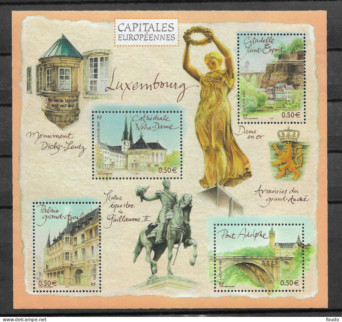 France 2003 - Yv N° BF 64 ** - Capital Européennes Luxembourg - Nuevos