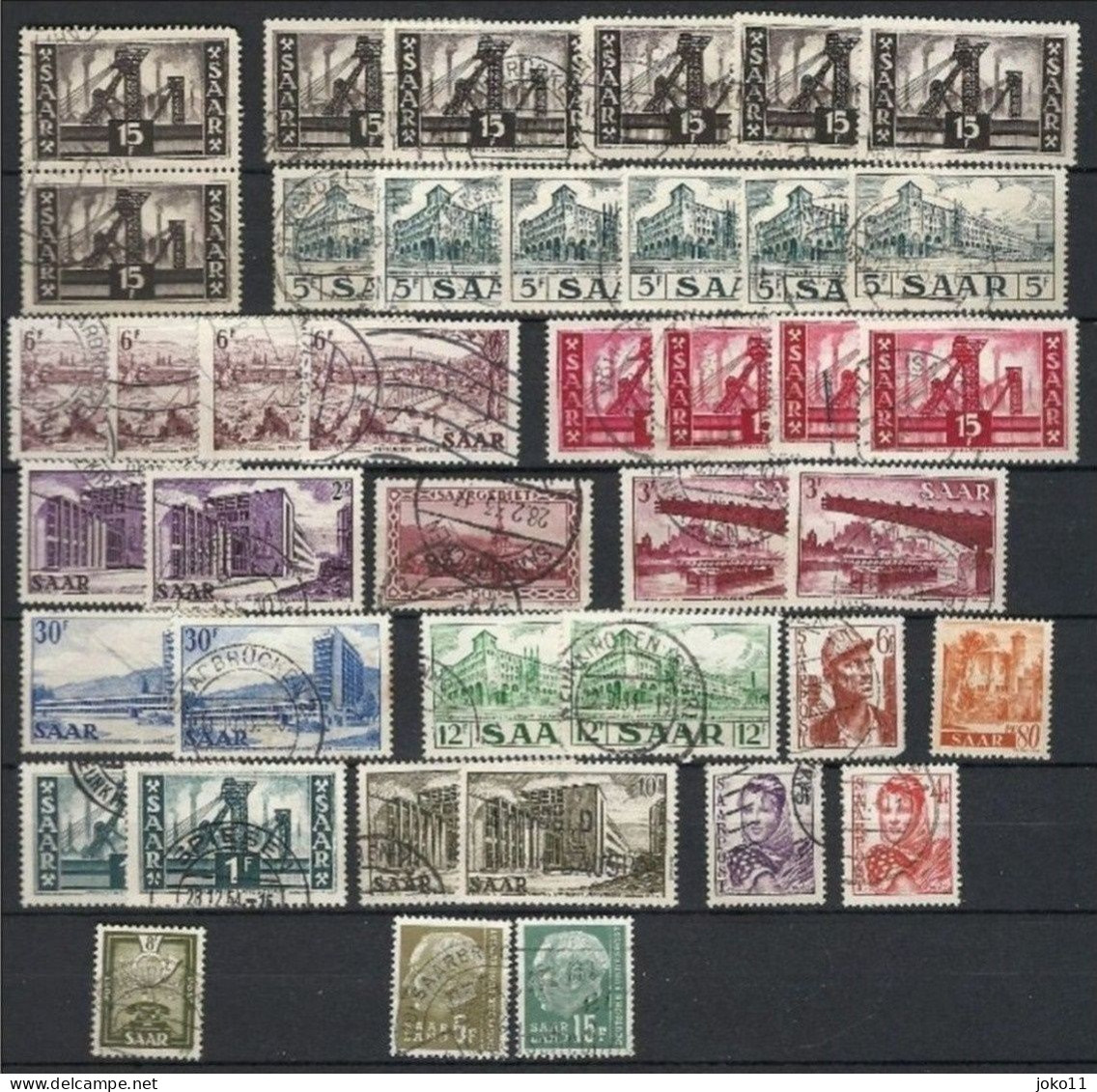 Doublettenlot, Saargebiet Und Saarland, Gestempelt - Used Stamps