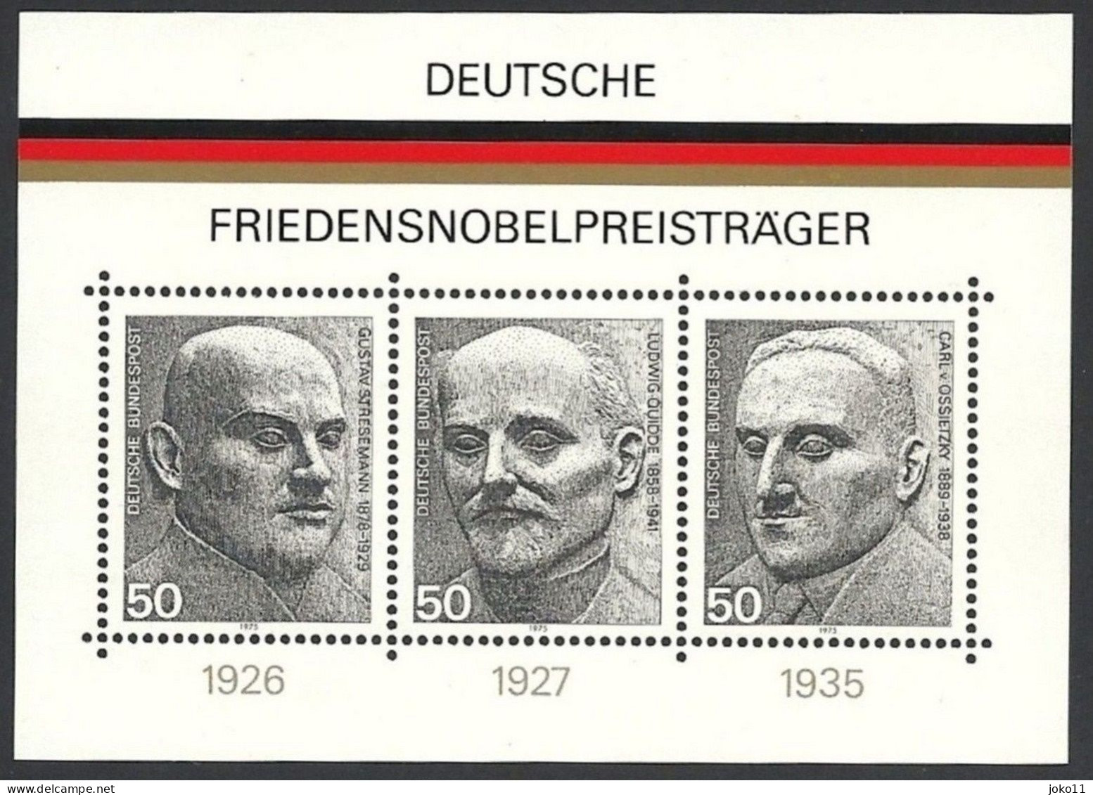 Deutschland, 1975, Block 11, Mi.-Nr. 871-873, **postfrisch - 1959-1980