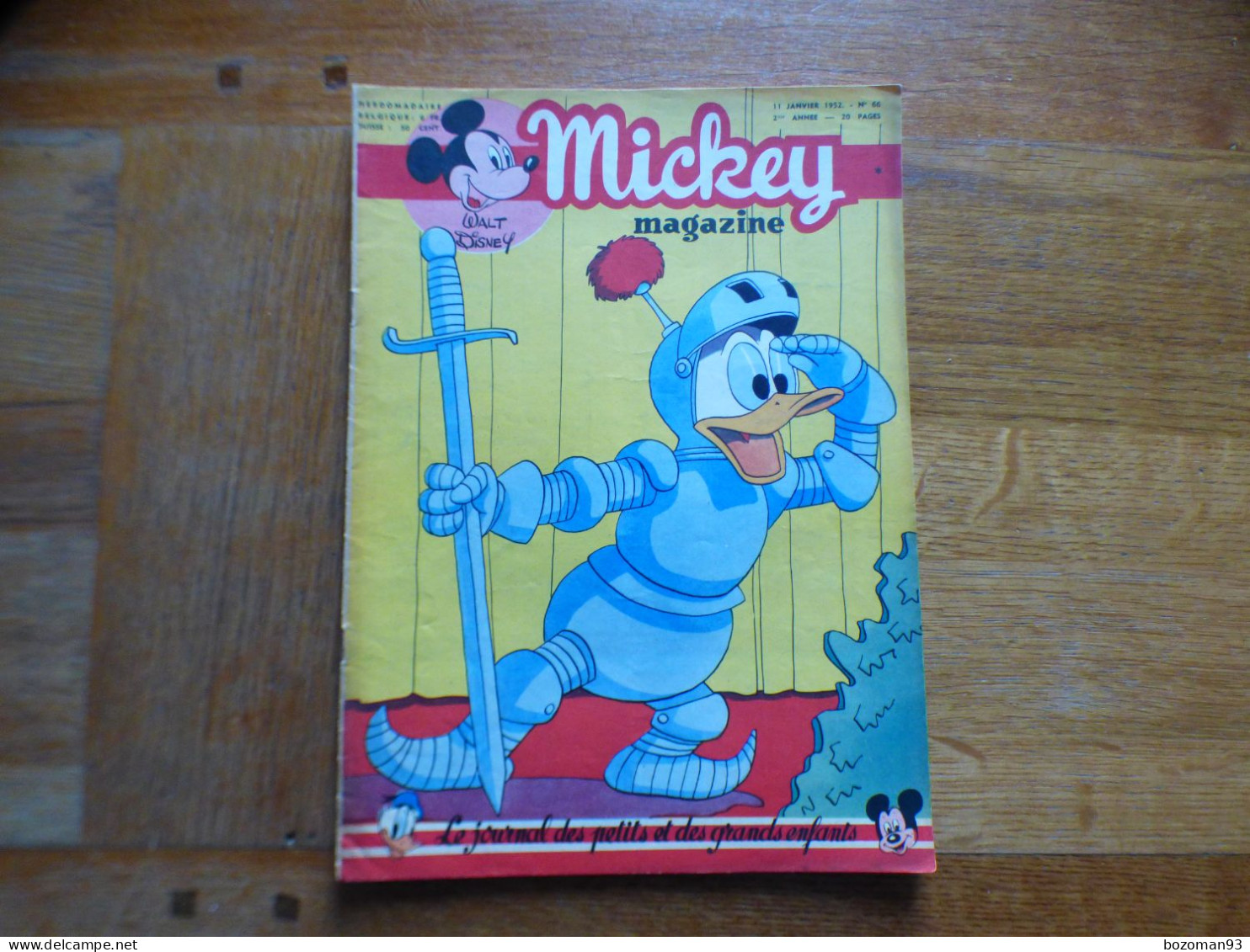 JOURNAL MICKEY BELGE  N° 66  Du 11/01/1952  COVER DONALD + BLANCHE NEIGE - Journal De Mickey