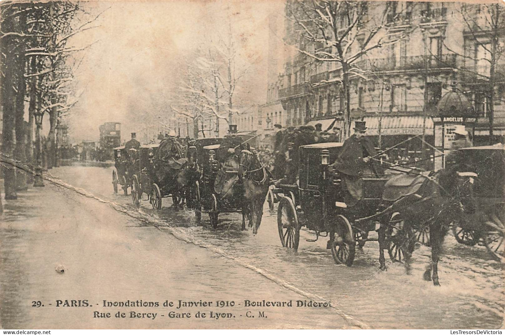 FRANCE - Paris -  Inondations De 1910 - Boulevard Diderot - Rue De Bercy - Gare De Lyon - Carte Postale Ancienne - Überschwemmung 1910