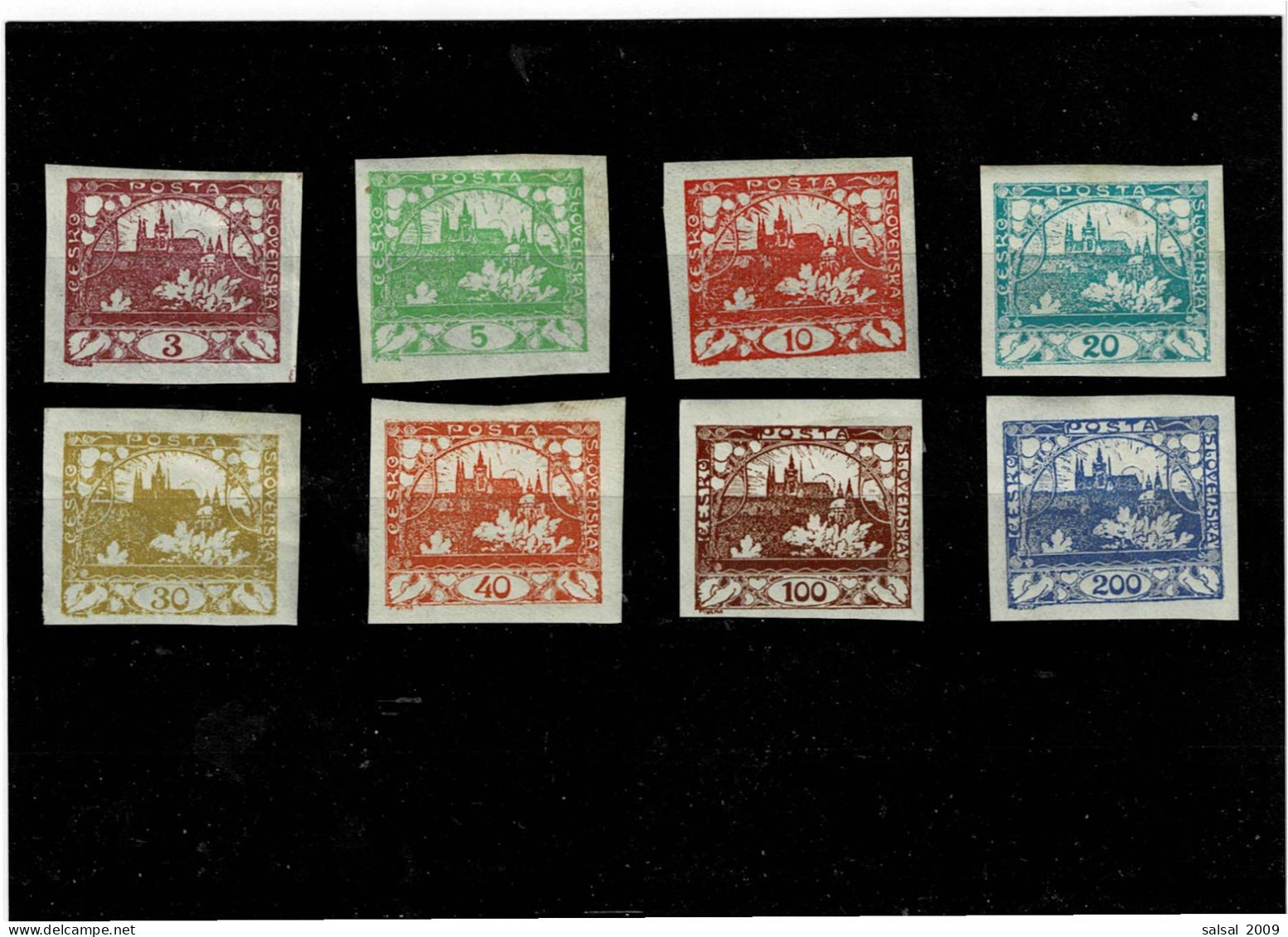 CECOSLOVACCHIA ,"Castello Di Praga" ,8 Pezzi MH ,qualita Buona - Unused Stamps