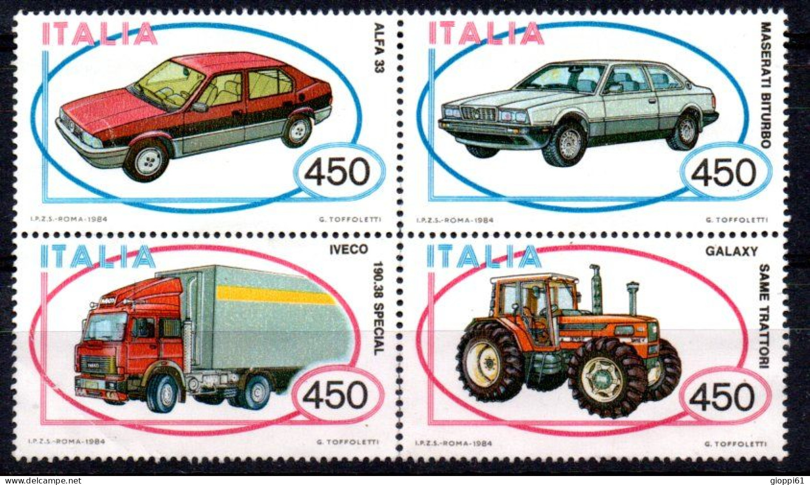 1984 Italia - Mezzi Di Trasporto - 1981-90: Used