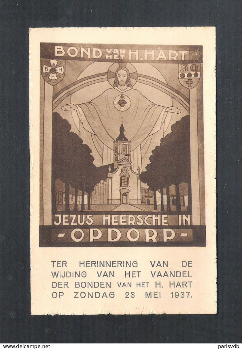 OPDORP  (BUGGENHOUT) - BOND VAN HET H. HART - JEZUS HEERSCHE IN OPDORP  - 23 MEI 1937(15.154) - Buggenhout