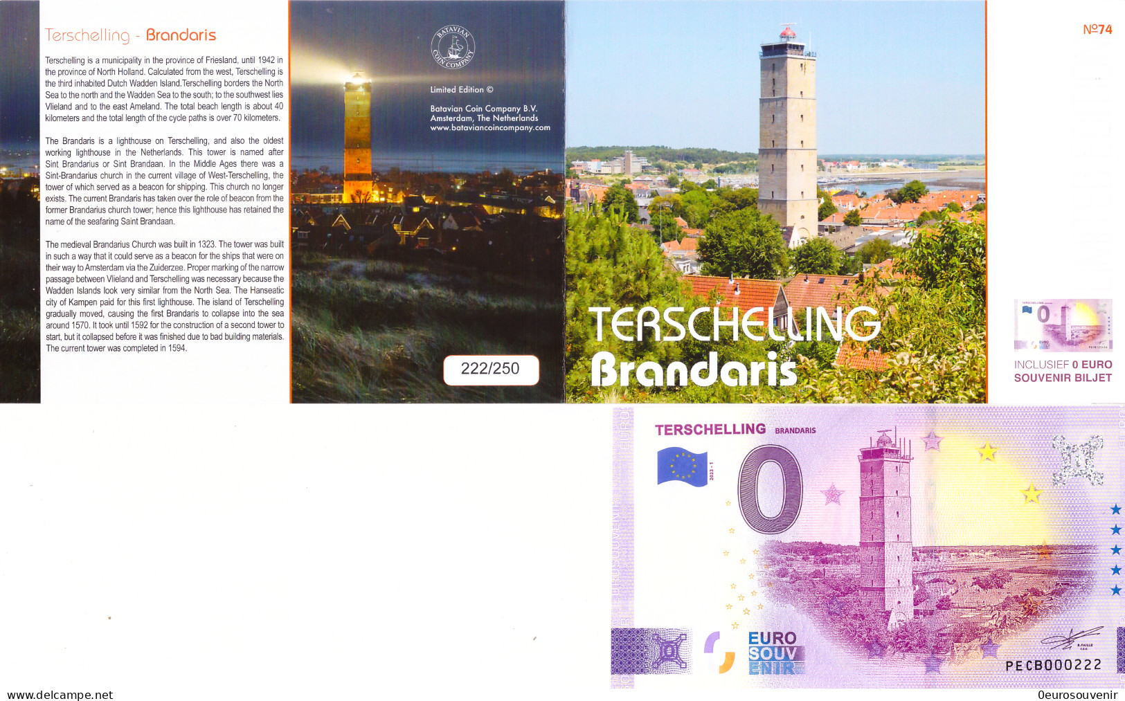 0-Euro PECB 2023-1 TERSCHELLING - BRANDARIS First Issue Pack No. Nur Bis #250 ! - Essais Privés / Non-officiels