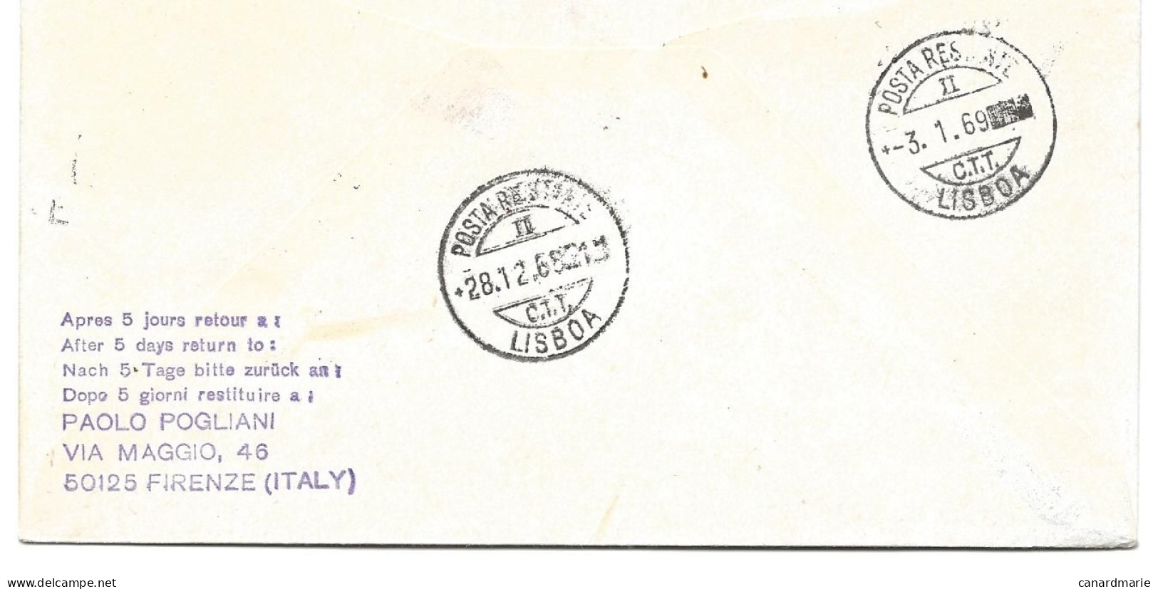 LETTRE PAR AVION POUR LE PORTUGAL 1968 AVEC CACHET CORRIERE AEREO SPECIALE ROMA - LISBONA - 1961-70: Poststempel