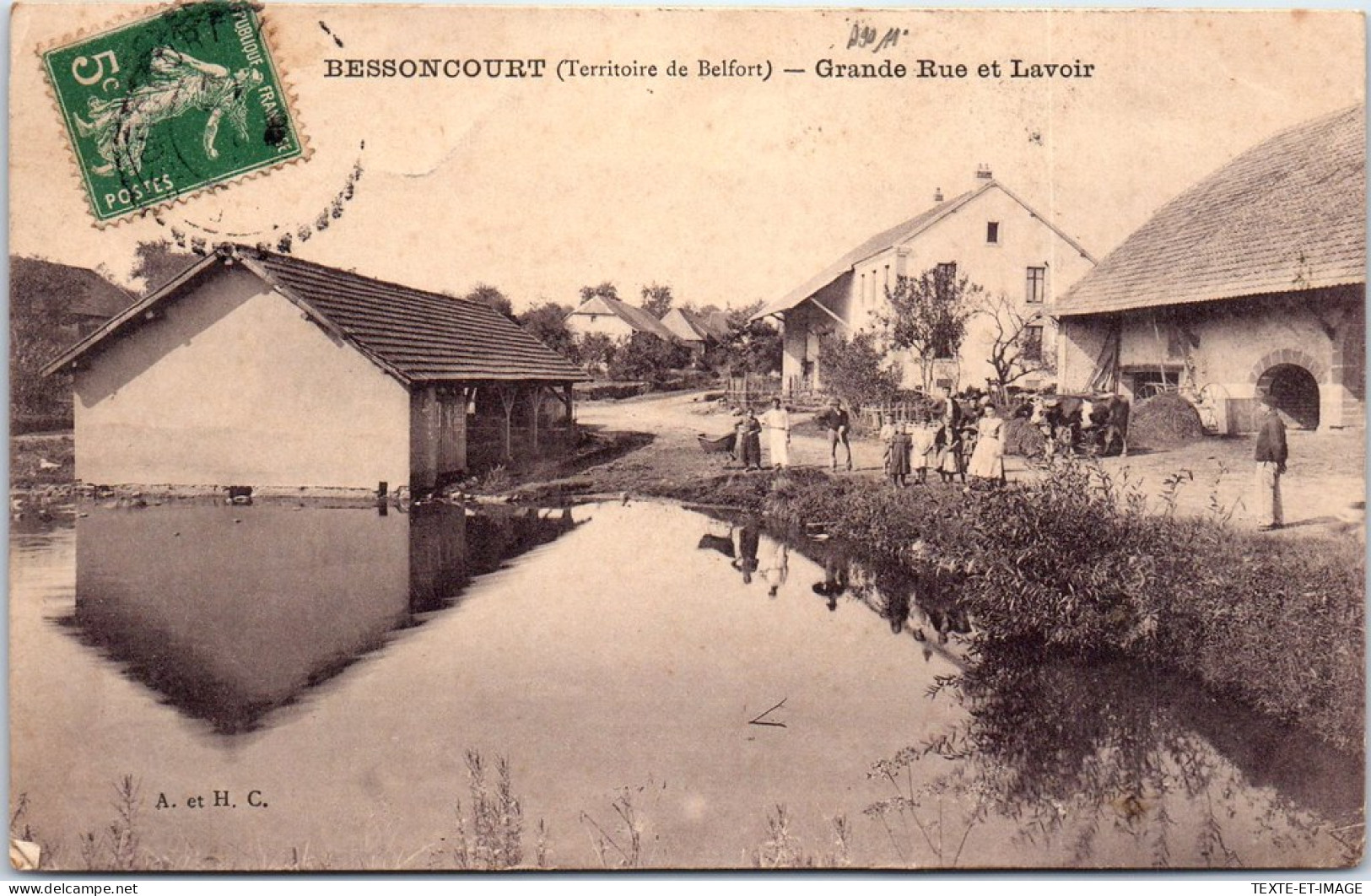 90 BESSONCOURT - La Grande Rue Et Lavoir.  - Sonstige & Ohne Zuordnung