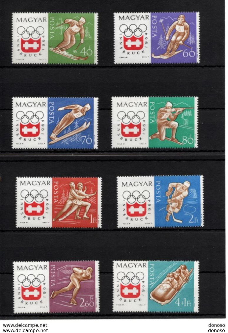 HONGRIE 1963 Jeux Olympiques D'Innsbruck Yvert 1606-1613, Michel 1975-1982 NEUF** MNH Cote Yv 5,50 Euros - Unused Stamps