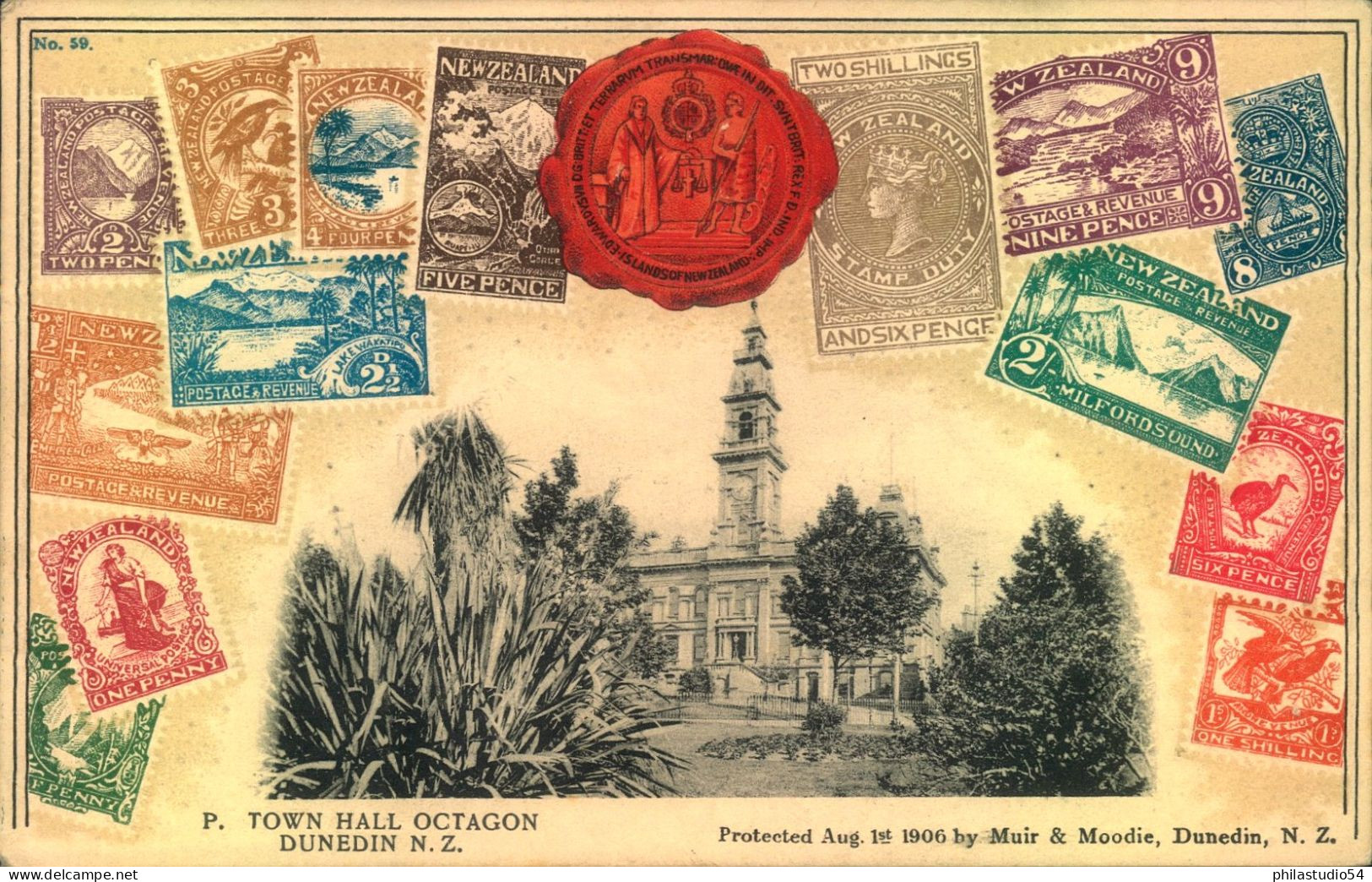 1907, Nice Picture Postcard Sent From DUNEDN - Briefe U. Dokumente