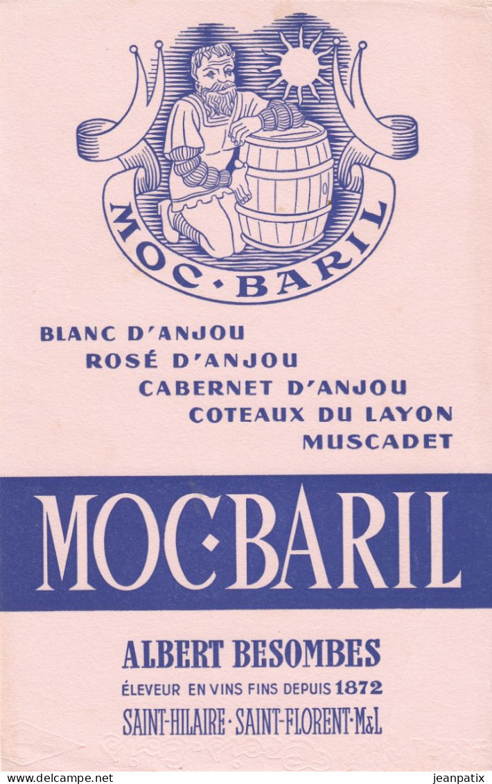 BUVARD & BLOTTER - MOC BARIL - Albert Besombes  Saint Hilaire Saint Florent - Vin Blanc D'Anjou Coteaux Du Layon - Other & Unclassified