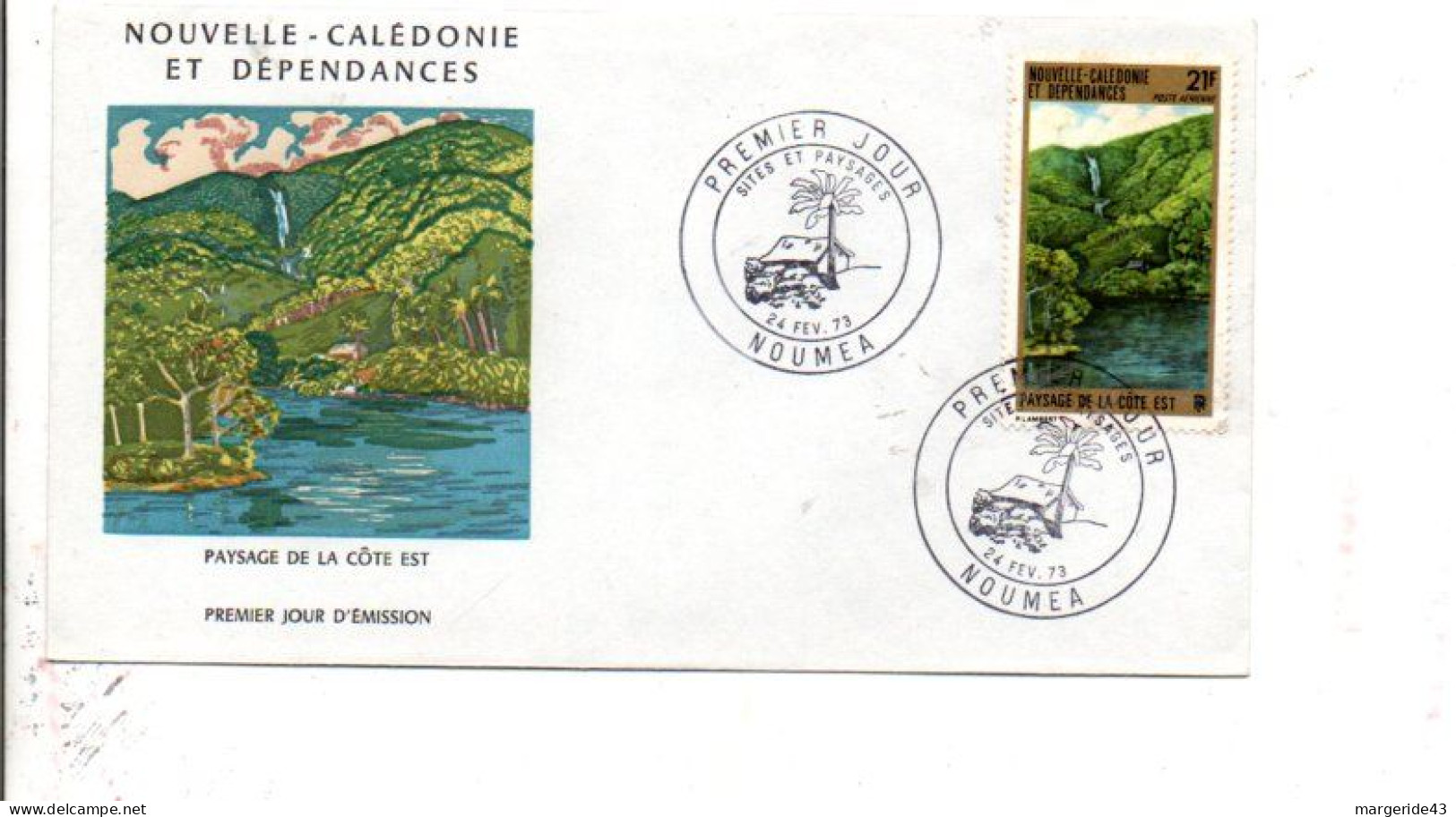 NOUVELLE CALEDONIE FDC 1973 PAYSAGES - FDC