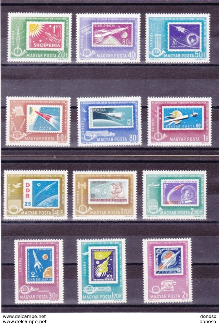 HONGRIE 1963 TIMBRES SUR TIMBRES Yvert  PA 258-269,  Michel 1907-1918 NEUF** MNH Cote 6,50 Euros - Unused Stamps