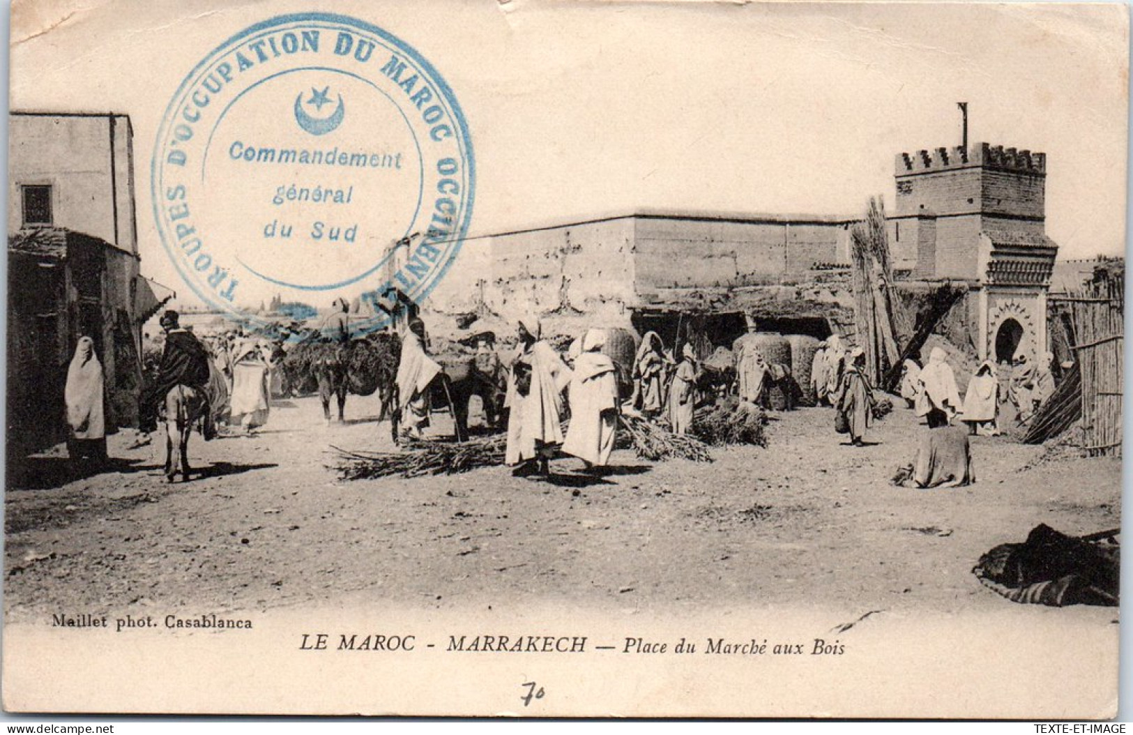 MAROC - MARRAKECH - Place Du Marche Aux Bois (cachet) - Marrakesh