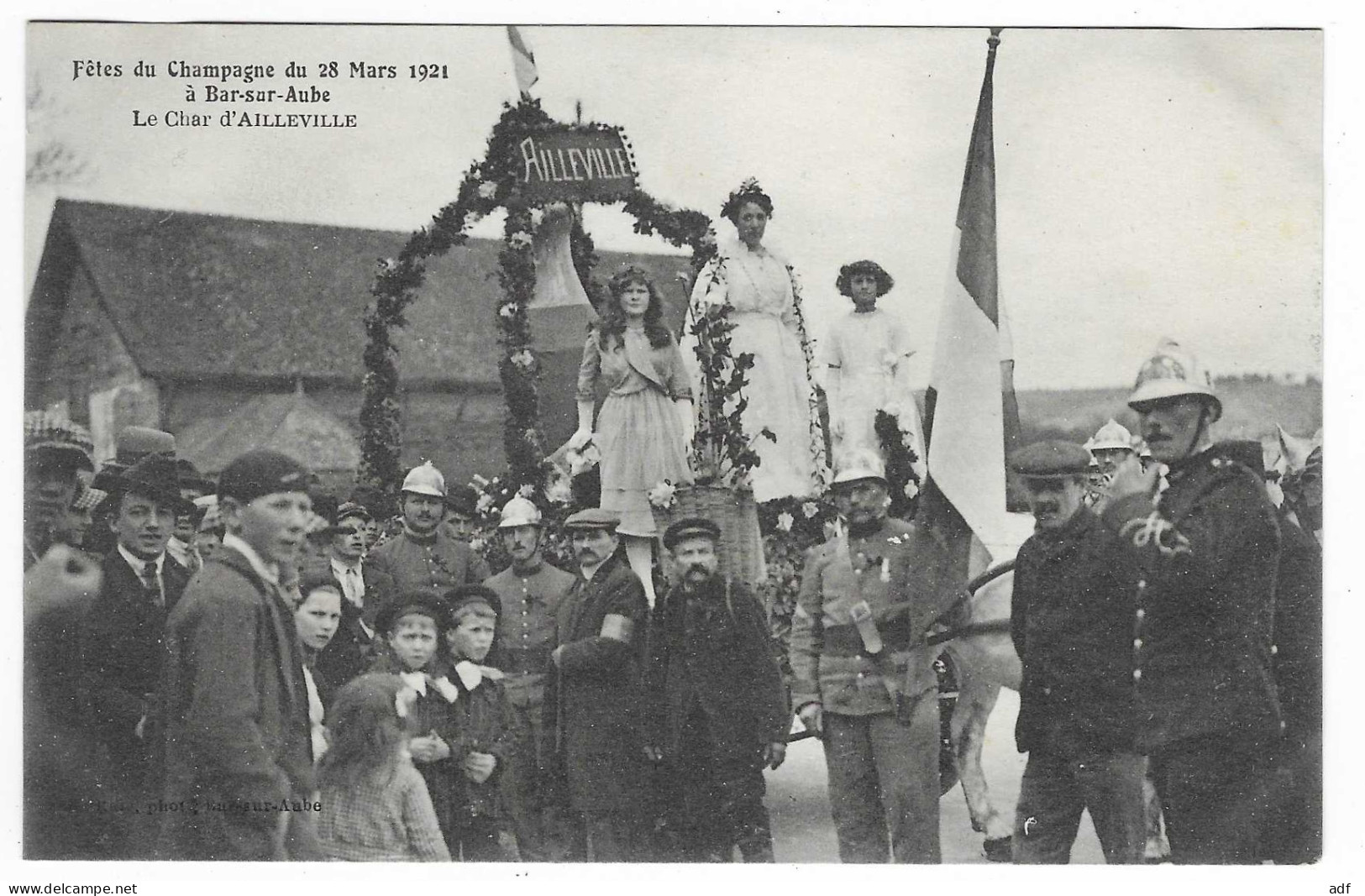 CPA BAR SUR AUBE, FETES DU CHAMPAGNE 1921, LE CHAR D'AILLEVILLE, AUBE 10 - Bar-sur-Aube