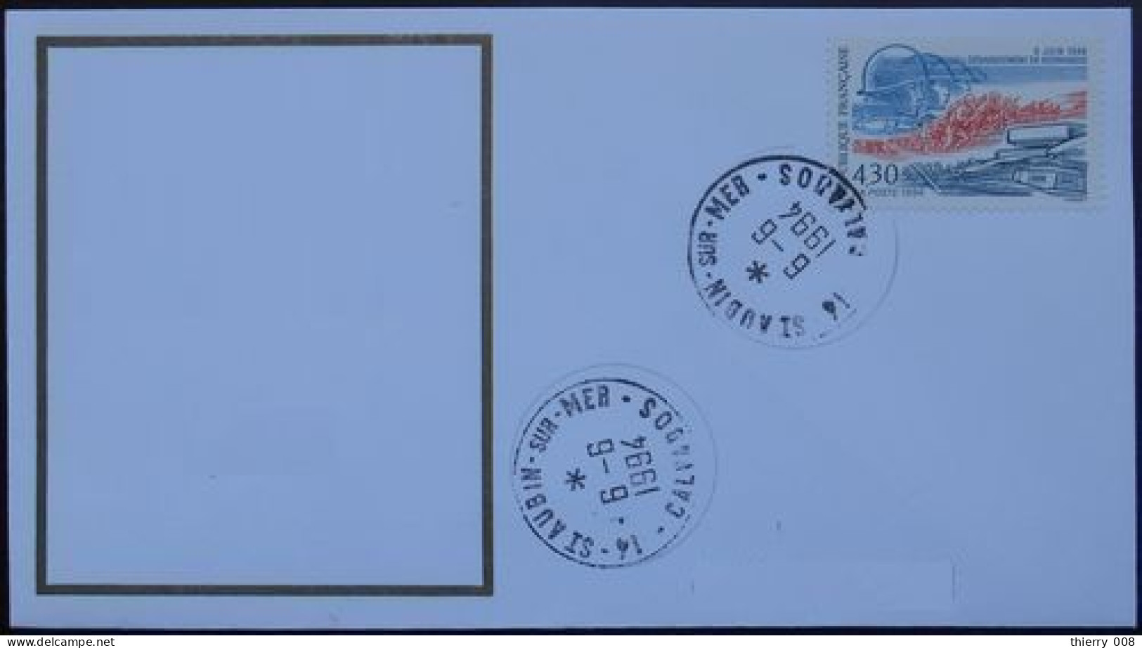 S026 Cachet Temporaire Saint Aubin Sur Mer 14 Calvados  Débarquement 6 Juin 1994 - Manual Postmarks