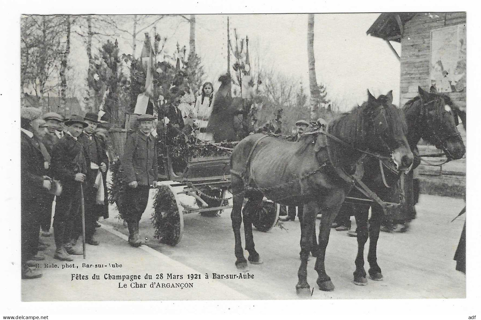 CPA BAR SUR AUBE, FETES DU CHAMPAGNE 1921, LE CHAR D'ARGANCON, AUBE 10 - Bar-sur-Aube