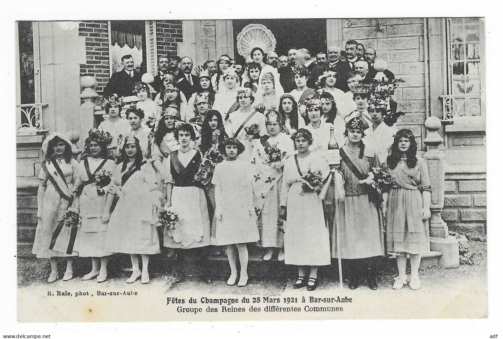 CPA BAR SUR AUBE, FETES DU CHAMPAGNE 1921, GROUPE DES REINES DES DIFFERENTES COMMUNES, AUBE 10 - Bar-sur-Aube