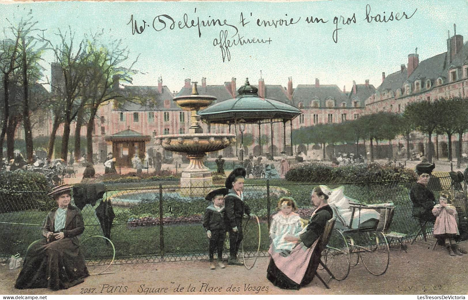 FRANCE - Paris - Square De La Place Des Vosges - Animé - Carte Postale Ancienne - Places, Squares