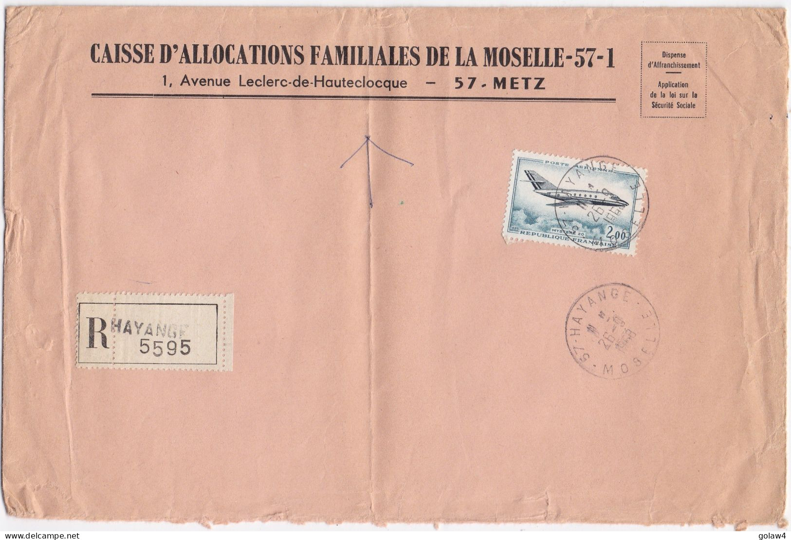 36990# LOT 8 LETTRES FRANCHISE PARTIELLE RECOMMANDE Obl HAYANGE MOSELLE 1967 1968 Pour METZ 57 - Storia Postale