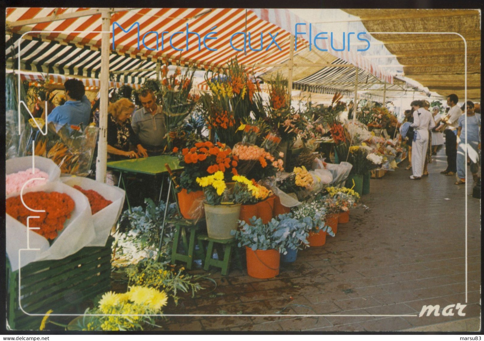 Nice- Marché Aux Fleurs - Belle Carte Animée Neutre - Ed. Mar N°14016 (format 10x15cm) - Mercati, Feste