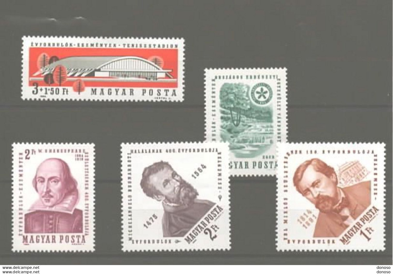 HONGRIE 1964 Yvert 1646-1648 + 1660-1661, Michel 2028-2030 + 2042-2043 NEUF** MNH Cote 4,50 Euros - Unused Stamps