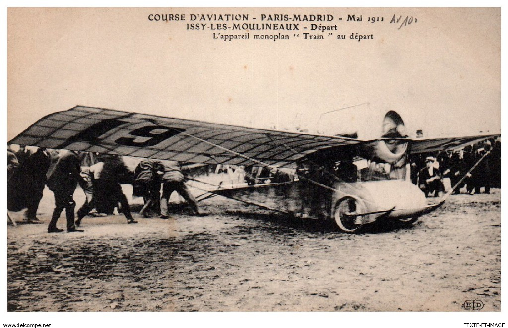 AVIATION - Paris Madrid 1911, Train Au Depart. - Autres & Non Classés