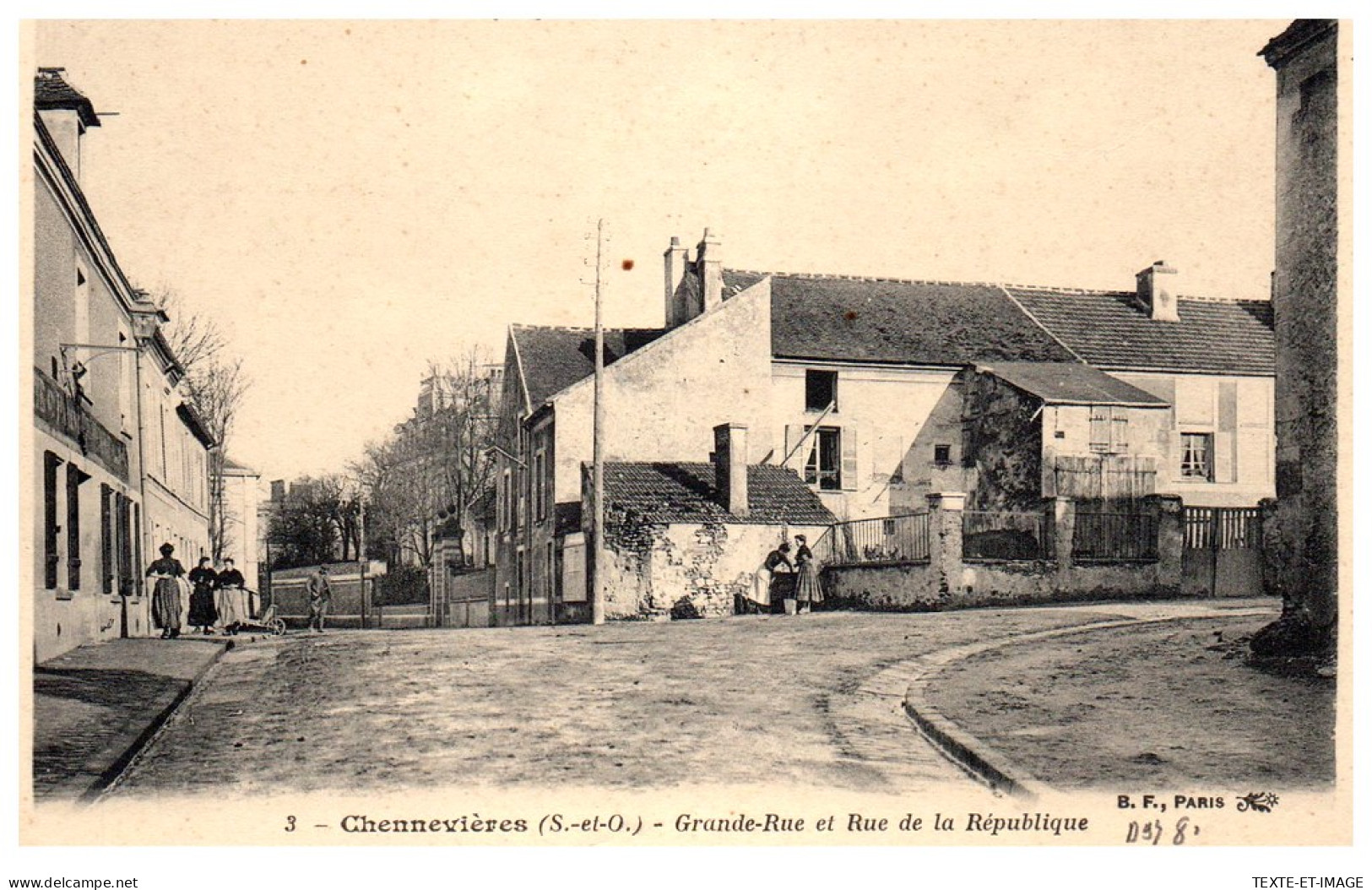 94 CHENNEVIERES - La Grande Rue Et Rue De La Republique. - Chennevieres Sur Marne