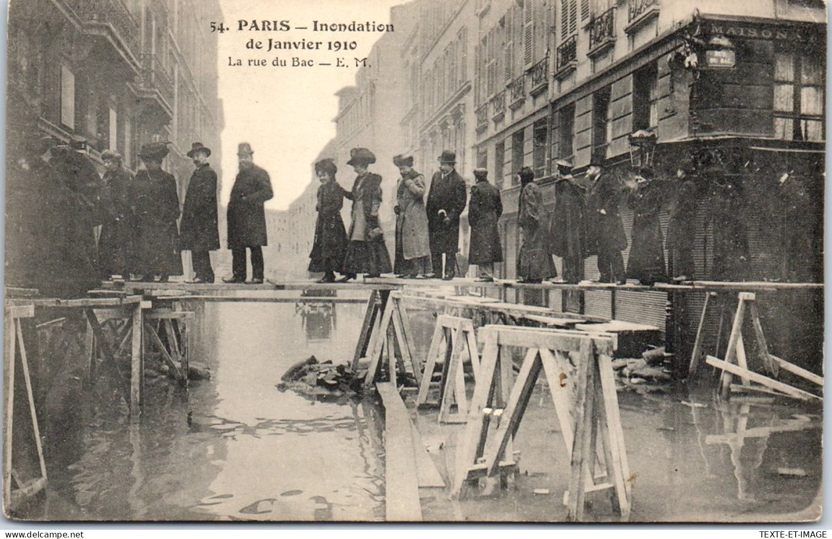 75007 PARIS - Crue De 1910, La Rue Du Bac  - Arrondissement: 07