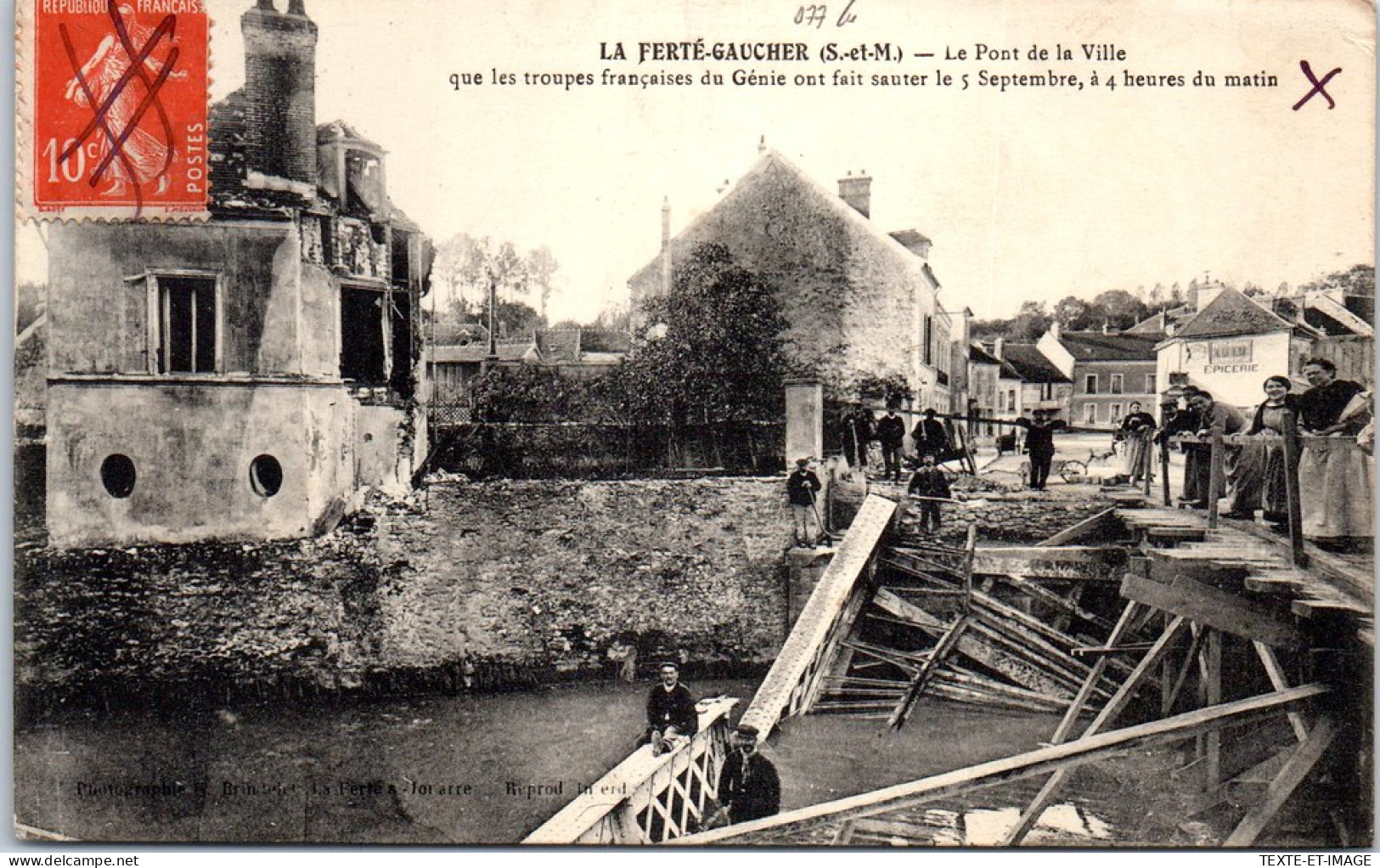 77 LA FERTE GAUCHER - Le Pont De La Ville, Detruit. - La Ferte Gaucher