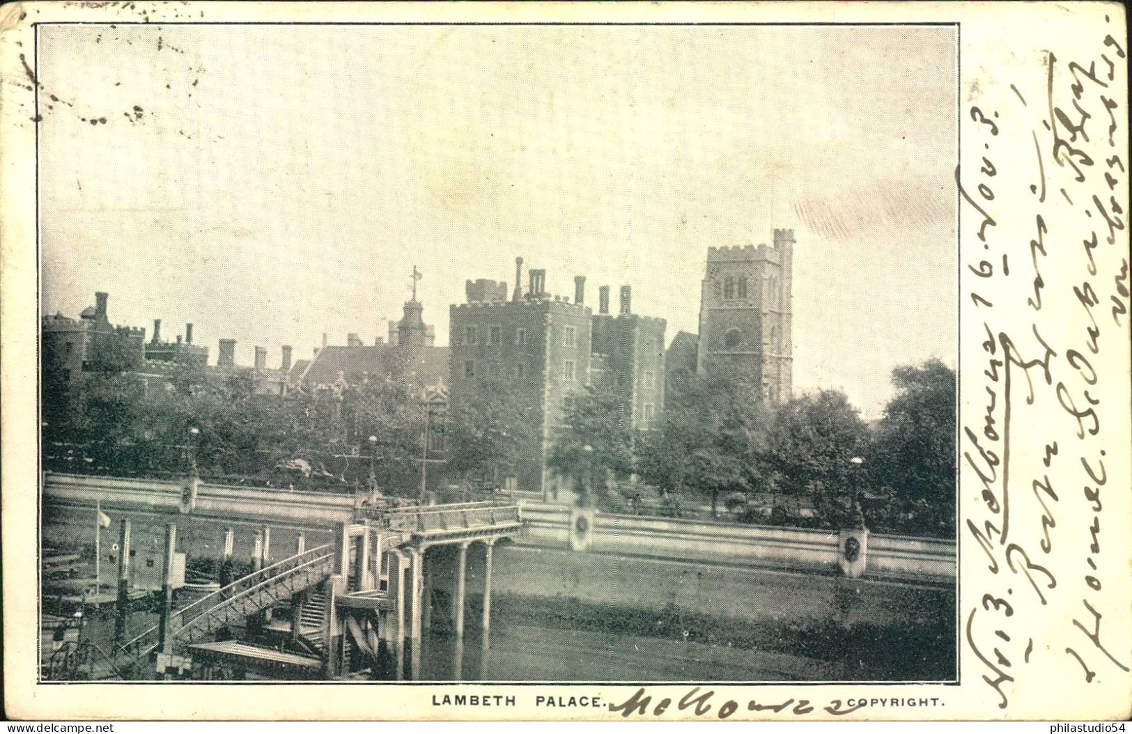 1903, Pidture Card "Lambeth Palade" From MELBOURNE With 2 Ct. "To Pay" Stanp - Briefe U. Dokumente