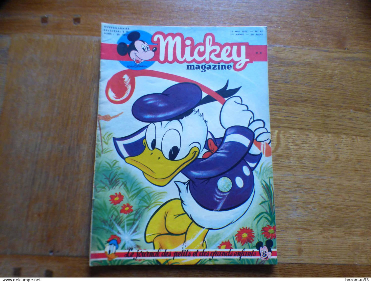 JOURNAL MICKEY BELGE  N° 85  Du 23/05/1952 COVER DONALD + ALICE AU PAYS DES MERVEILLES - Journal De Mickey