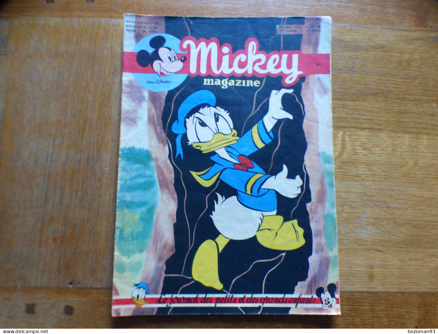 JOURNAL MICKEY BELGE  N° 86  Du 30/05/1952 COVER DONALD + ALICE AU PAYS DES MERVEILLES - Journal De Mickey