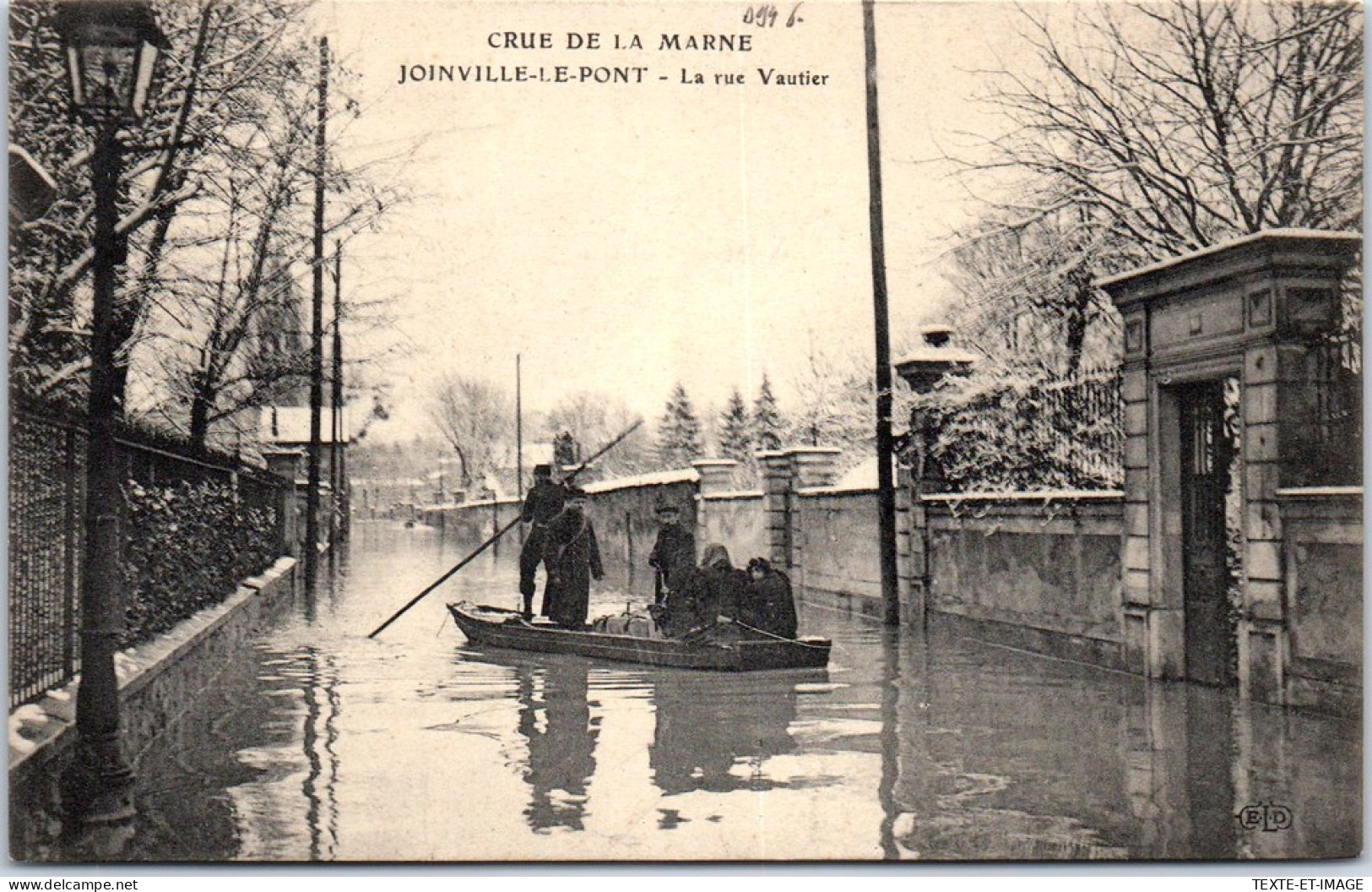 94 JOINVILLE LE PONT - La Rue Vautier Lors De La Crue De 1910 - Joinville Le Pont