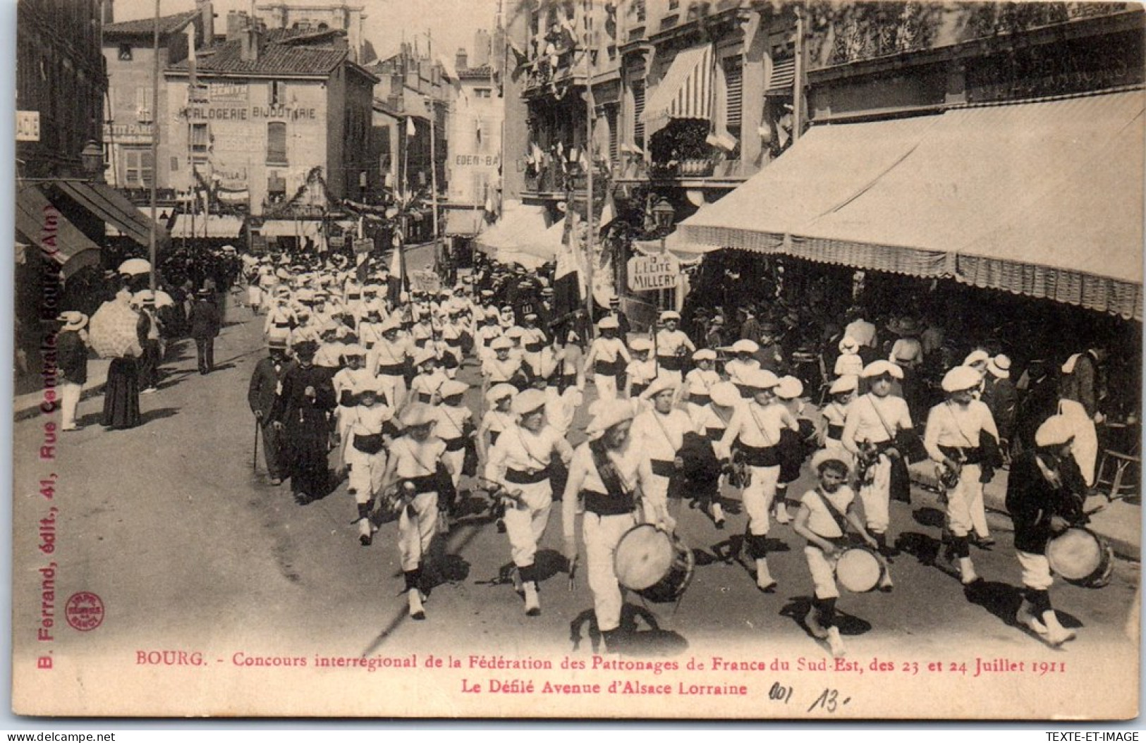 01 BOURG - Concours Des Patronnages, Le Defile 24.07.1911 - Autres & Non Classés